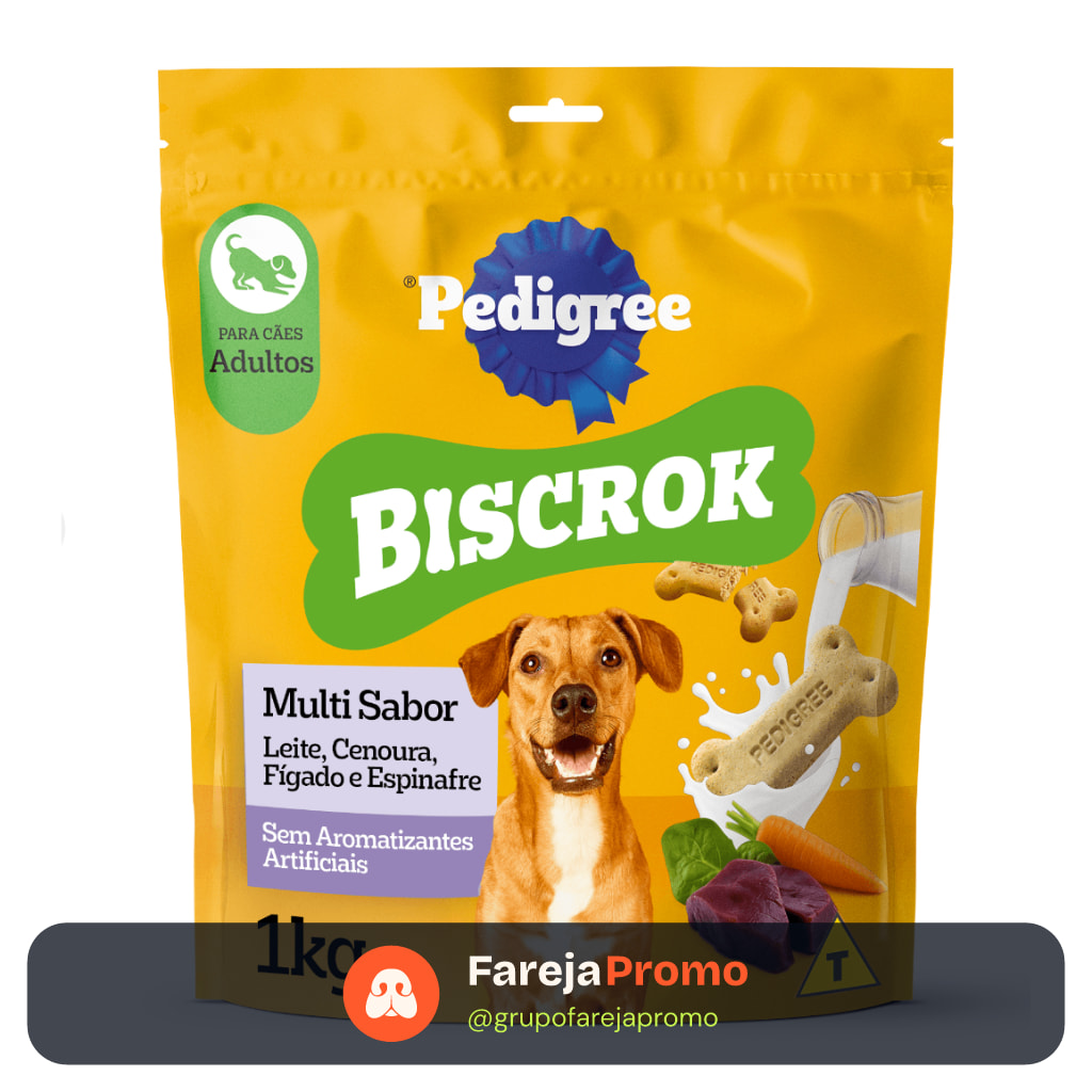 Biscoito Pedigree Biscrok Para Cães Adultos Multi 1 kg