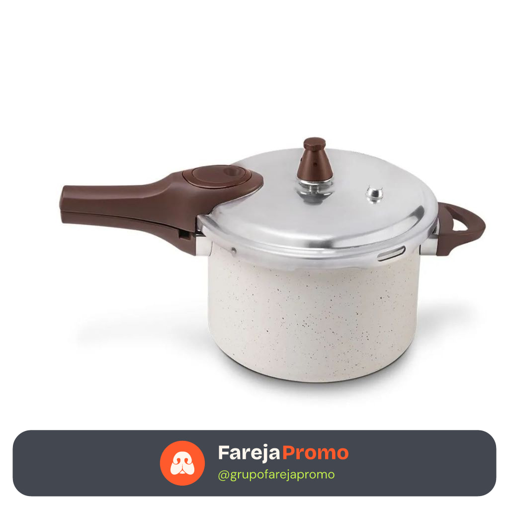 Panela de Pressão Com Indução Brinox Pressure 4,2 L - 20x14,5 cm Vanilla