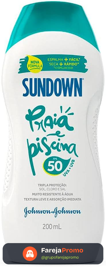 Protetor Solar Corporal em Creme Sundown Praia e Piscina, FPS 50, 200ml