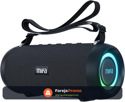 MIFA A90 Caixas de Som Portáteis Bluetooth, Alto-falante Bluetooth portátil IPX7 à prova d'água, 60W Bass, Emparelhamento estéreo sem fio, Mic embutido, Suporte Micro SD, USB, AUX-in, USB-C Charing