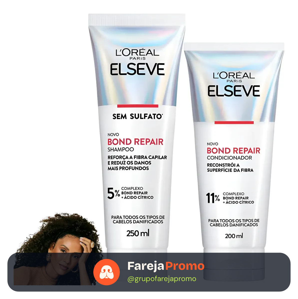 Kit Shampoo E Condicionador Elseve Bond Repair Ácido Cítrico