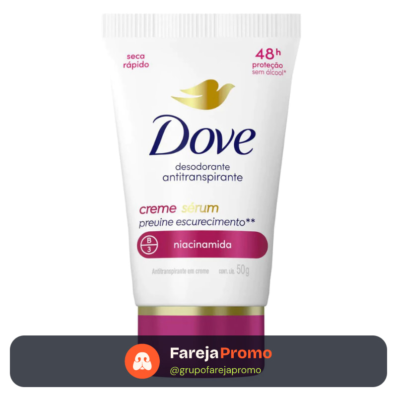 Desodorante Antitranspirante Dove Creme Sérum Previne Escurecimento Niacinamida 50g