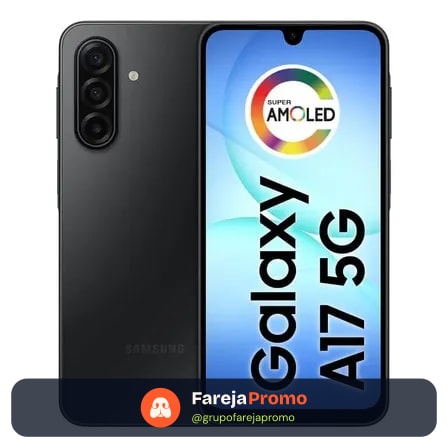 Celular Samsung Galaxy A17 5g Com Ia, 128gb, 4gb Ram, Câm De 50mp, Tela De 6.7 , Nfc, Ip54 - Preto