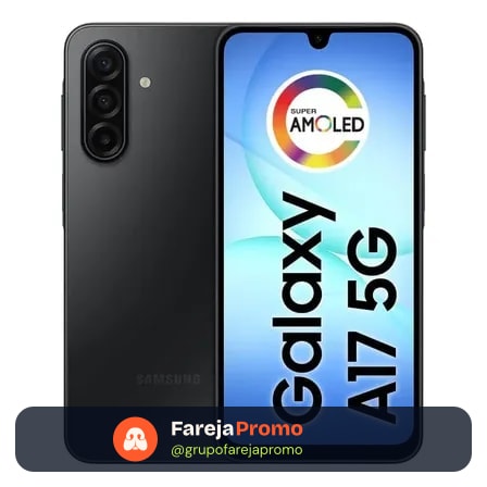 Celular Samsung Galaxy A17 5g Com Ia, 128gb, 4gb Ram, Câm De 50mp, Tela De 6.7 , Nfc, Ip54 - Preto