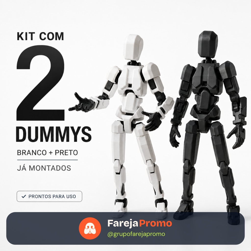 Kit 2 Boneco Articulado Dummy 13 Montado Brinquedo Infantil Figura Criativo Acessórios