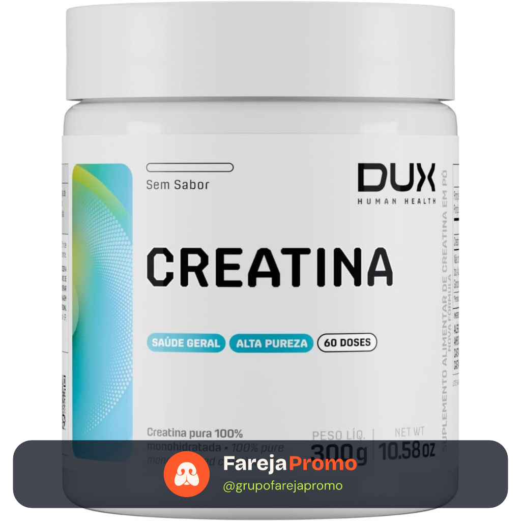 Creatina Monohidratada DUX Nutrition 100% Pura 300g Original Ganho de Massa Hipertrofia Academia