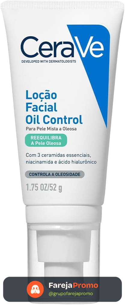 CeraVe Oil Control, Loção Facial Hidratante para Pele Oleosa, 52g