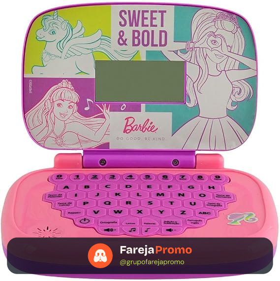 Candide, Laptop Infantil, Barbie, Brinquedo Educativo - Bilíngue