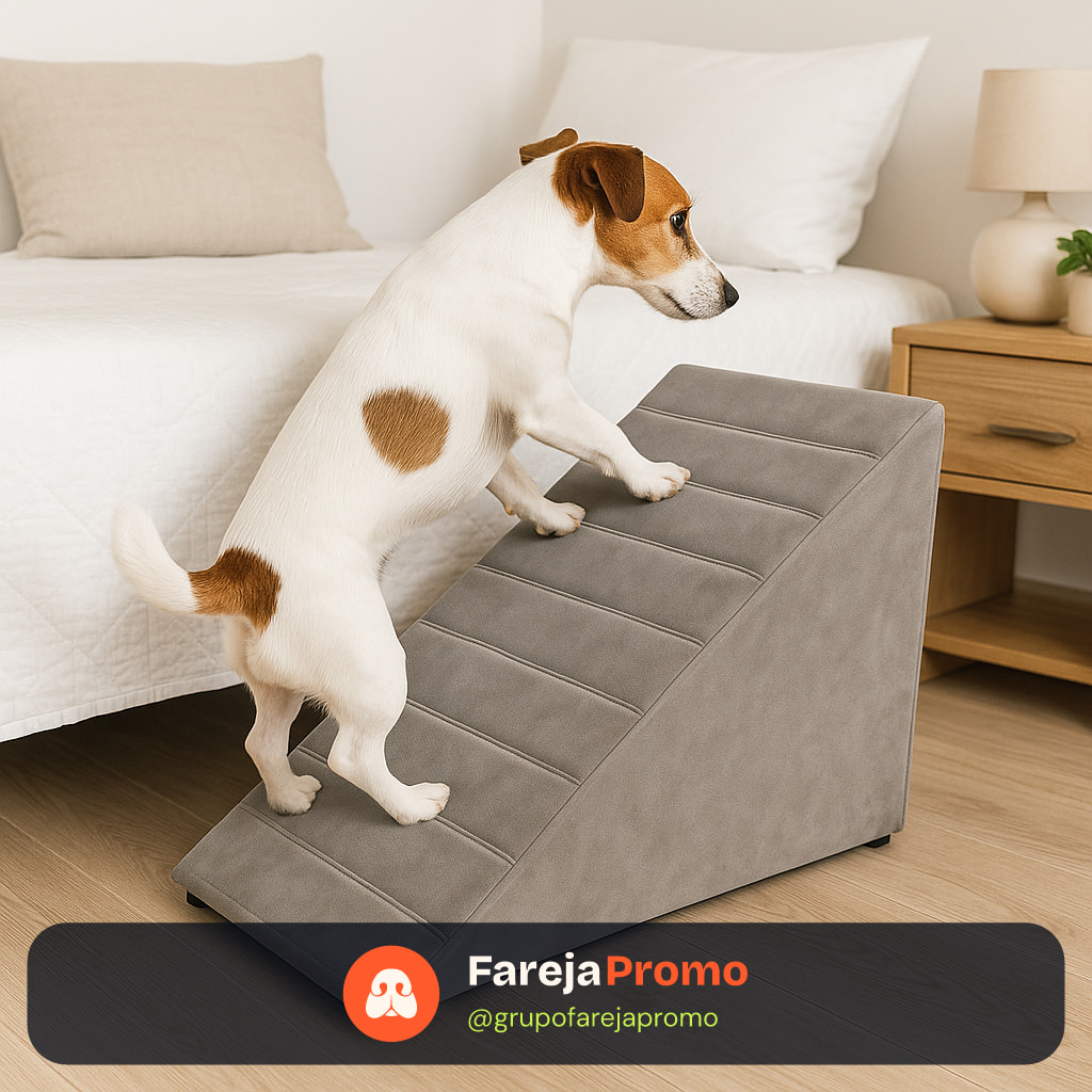 Rampa Pet Para Cachorro Gato Caminha Ração Linha Golden Tecido Suede 52 Cm De Altura - Sentta Furniture