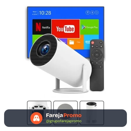 Mini Projetor Davely Hy300 4k Android Com Wi-fi E Bluetooth Branco 127/220v