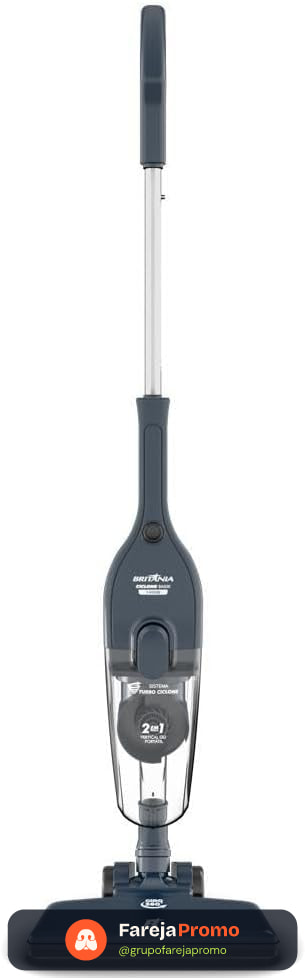 Aspirador de Pó Vertical Britânia 2 em 1 com Filtro Ciclone 1400W BAS30 1,5L Azul 220V