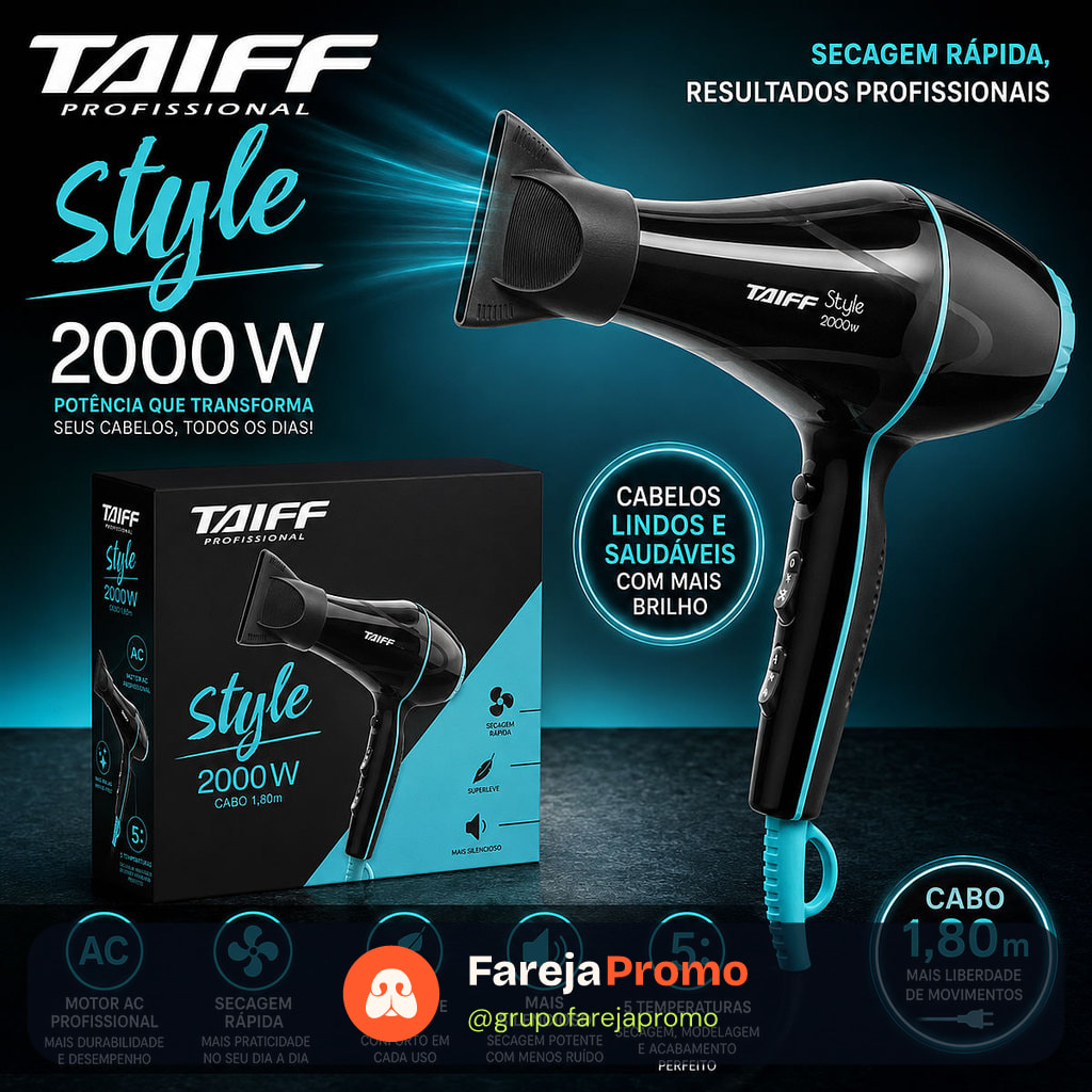 Secador Taiff Style Preto 2000w 127v