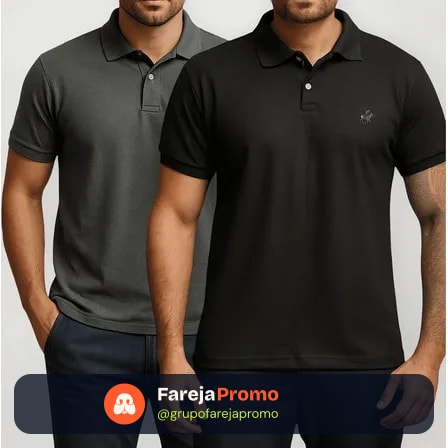 Kit 2 Camisa Polo Piquet Masculina Casual Premium