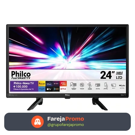 Smart Tv De 24 Philco Roku Tv Ptv24g5yr2cp Led - Preto