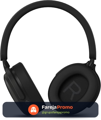 PHILIPS, Headphone Bluetooth, TAH2500BK/97, Com Cancelamento de Ruído Ativo ANC, Até 50 horas de bateria, Preto
