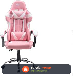 CADEIRA GAMER HAVIT - GC933 ULTIMATE - ROSA E BRANCA (PINK)