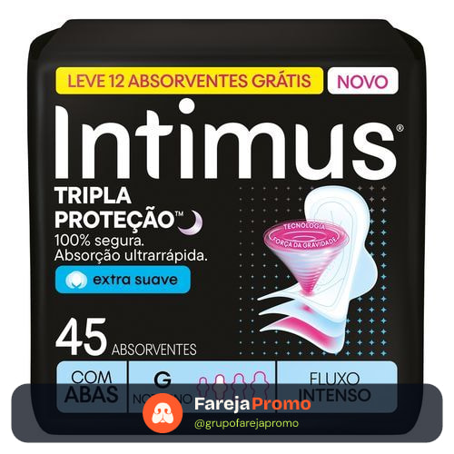 Absorvente Intimus Toda Protegida Noturno Suave C/A 45