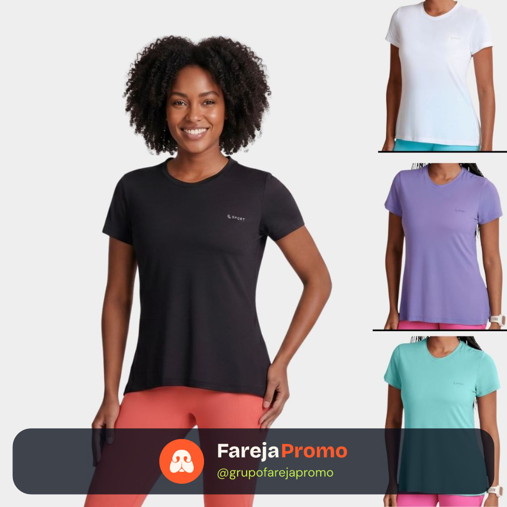 Camiseta Feminina Lupo Crepe Air Dry Fit Academia