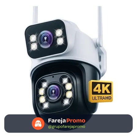 Câmera Segurança Ip Externa Wifi A28 App Icsee À Prova Dágua Ip66 Dome Lente Dupla Lentes 2 Em 1 Vigilancia Visão Noturna Infravermelho 4k Uhd Nova Geração Lançamento 2026 Nexgen