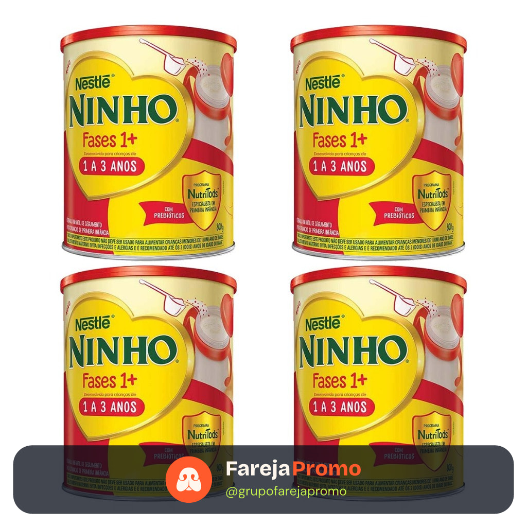 Kit 4 unidades - Composto Lácteo Nestlé Ninho Fases 1+ 800g