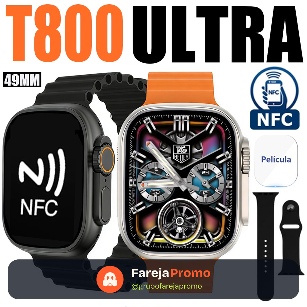 2026 Novo Relógio Ultra 10 NFC Inteligente T800 Ultra 3 MAX Série 10 Bússola 2.2 Tela 49mm Android