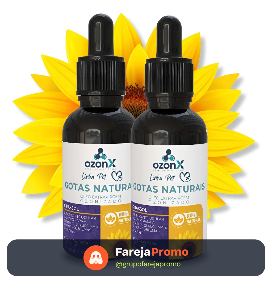 Pet Suplemento Ocular Ozonizado - Catarata/lacrimação Kit2