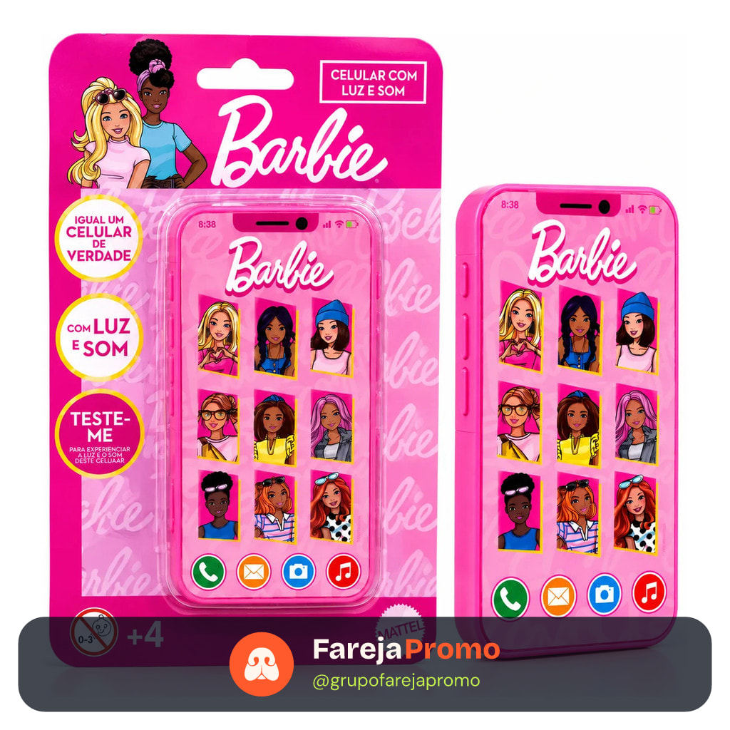 Celular Barbie Brinquedo Infantil Com Luz E Som Toyng