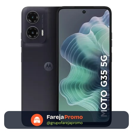 Smartphone Motorola Moto G35 5g - 128gb 12gb (4gb Ram+8gb Ram Boost) E Camera 50mp Com Ai Nfc Tela 6.7 Com Superbrilho - Grafite - Vegan Leather