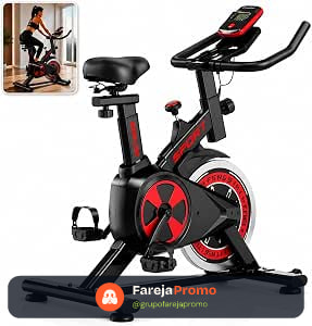 Bicicleta Ergométrica Bike Spinning – Bike Treino em Casa, Academia, Exercícios Cardio e Emagrecimento, Design Confortável e Ajustável, Vertical Silenciosa +100kg