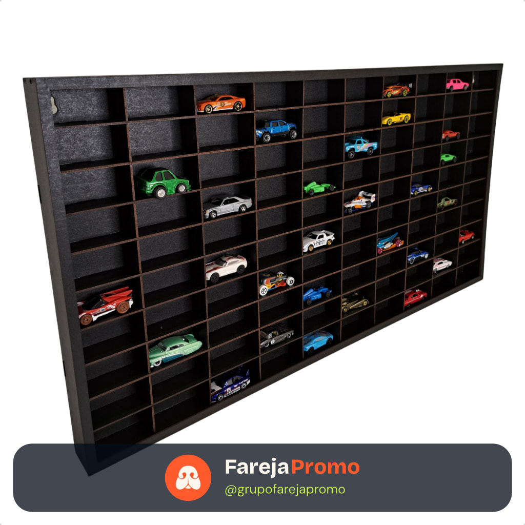 Expositor Porta Hot Wheels 100 Carrinhos Escala 1:64 Pintado Estante Resistente MDF