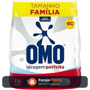 Sabão em pó OMO Lava-Roupas Pó Lavagem Perfeita Pacote Família - 4 kg