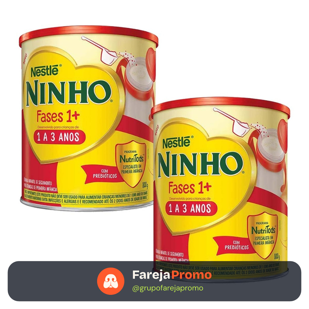 Kit 2 unidades - Composto Lácteo Nestlé Ninho Fases 1+ 800g
