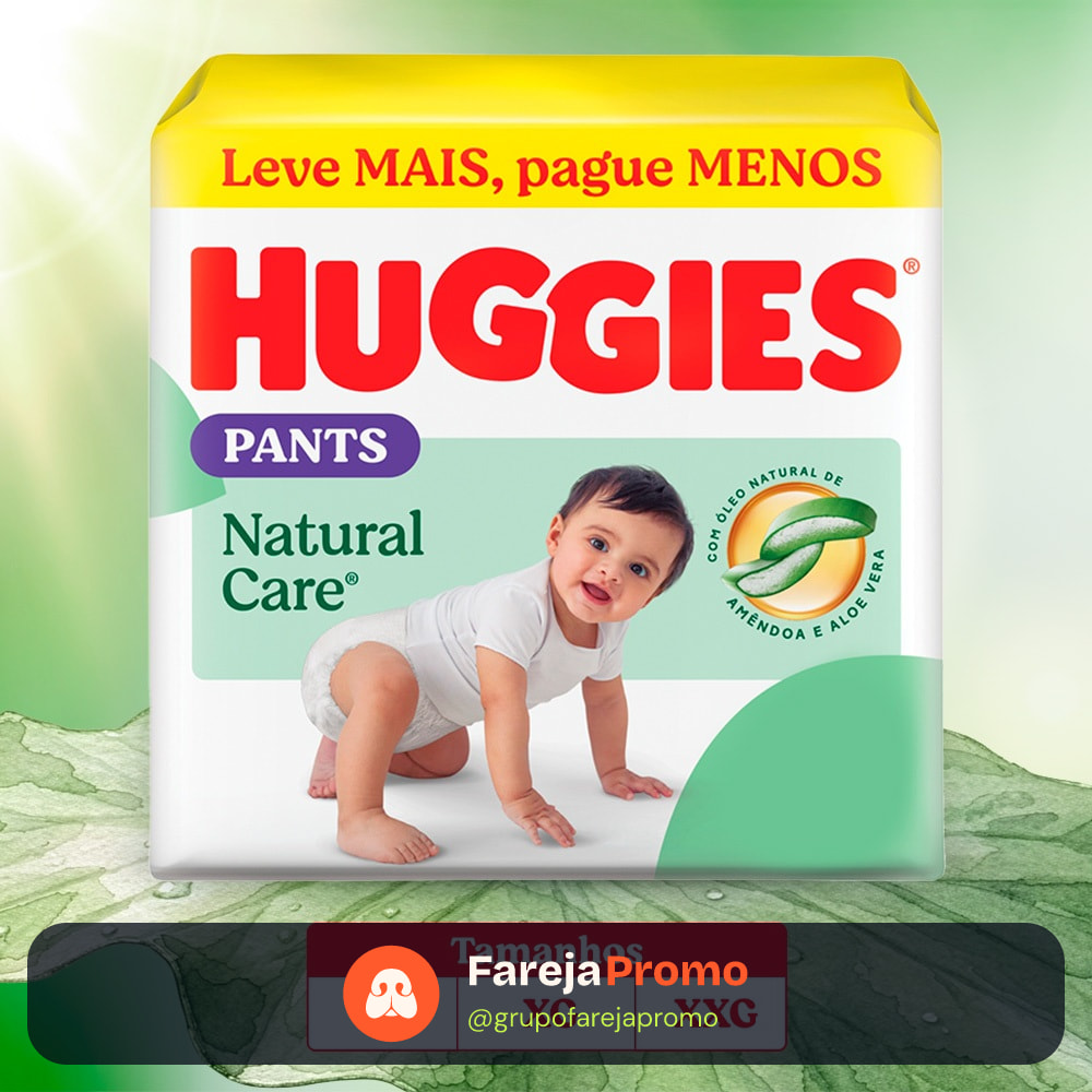 Fralda Pants Premium Huggies Natural Care G/XG/XXG