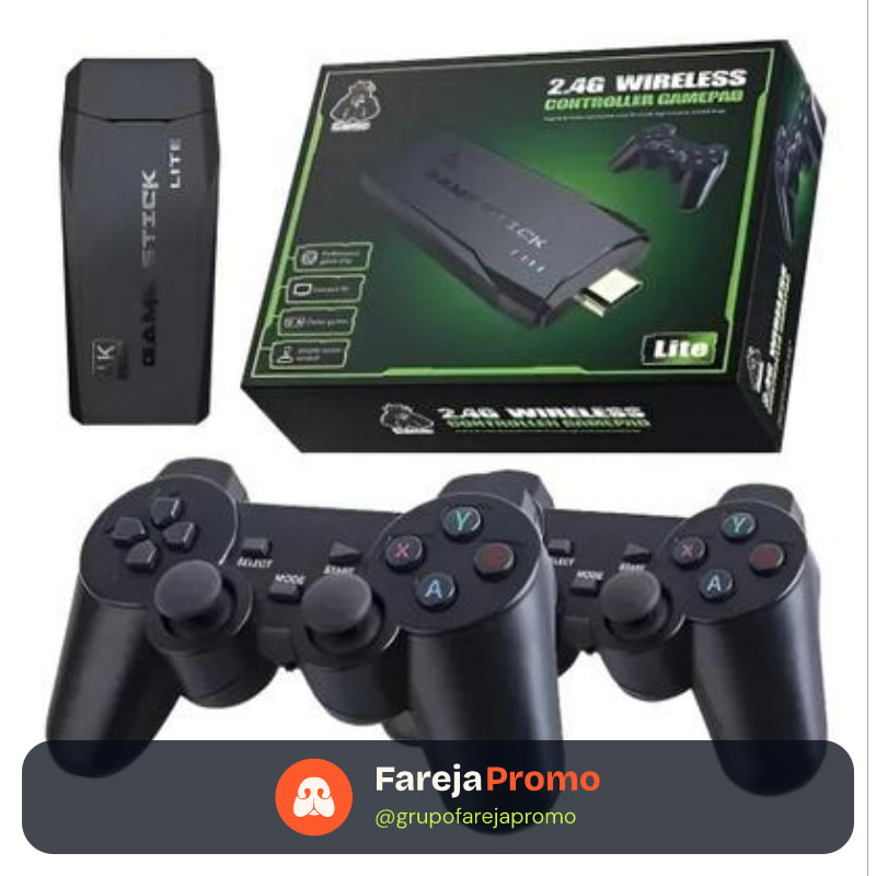 Vídeo Game Stick  Pro 4k 64gb Hdmi Com 2 Controles Se Fio +10mil Jogos**Leia o Anúncio
