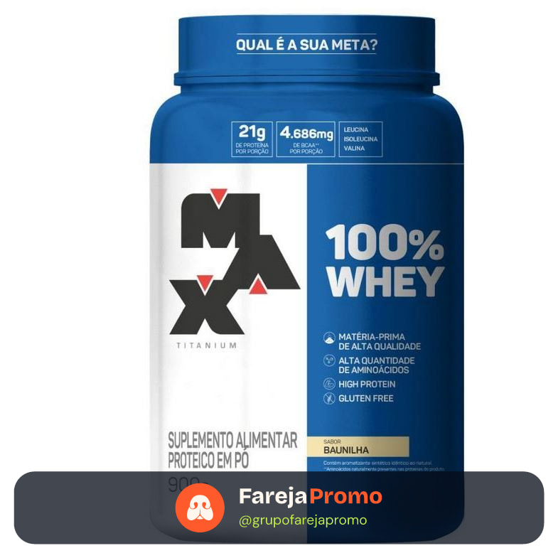100% Whey Protein Pote - 900g - Max Titanium