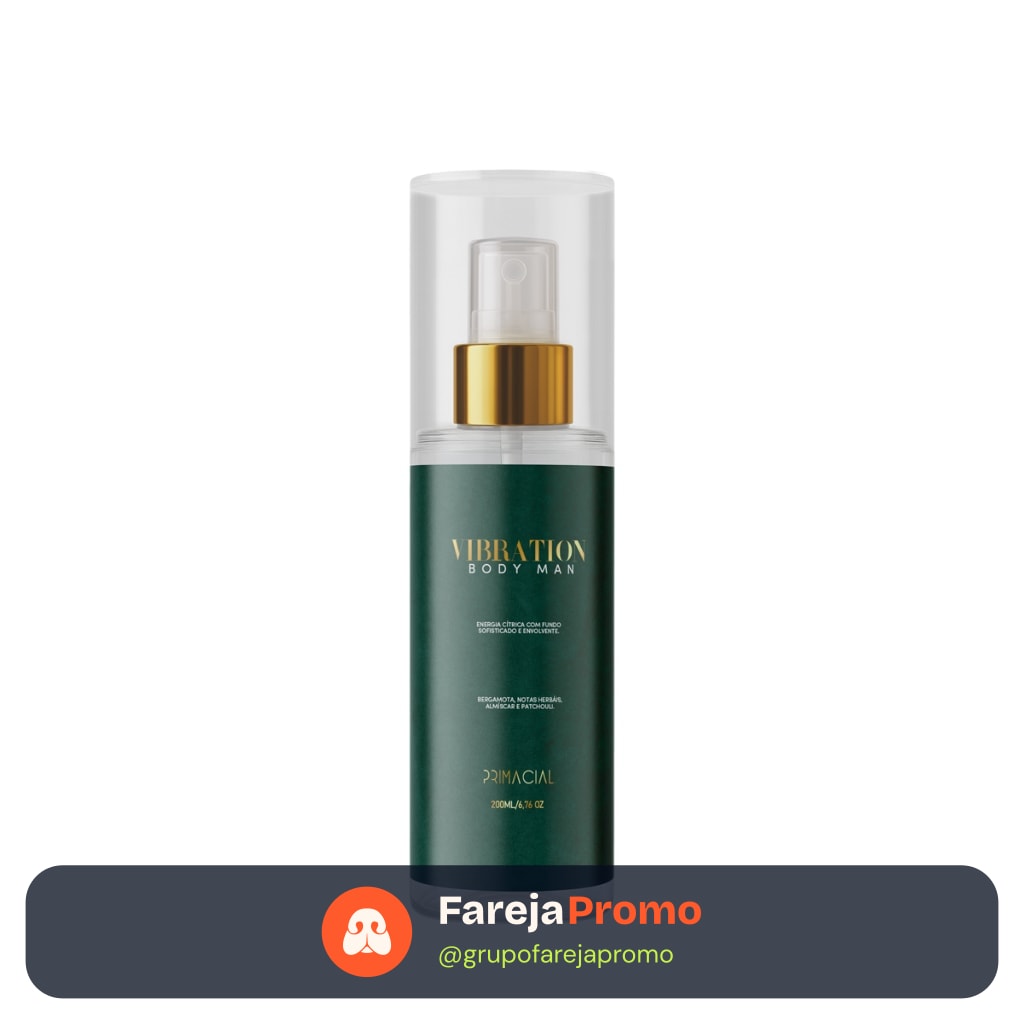 BODY SPLASH MASCULINO VIBRATION 200ML - PRIMACIAL PERFUME CÍTRICO