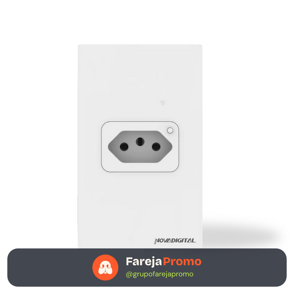 Tomada Wifi Inteligente De Embutir 10A/20A Novadigital com Medidor Consumo Compatível Alexa Google