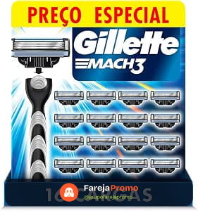 Gillette Mach3 Carga para Aparelho de Barbear 16 Unidades