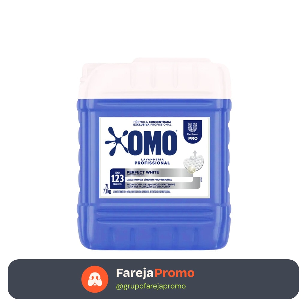 Lava Roupas Líquido Perfect White 7L Omo