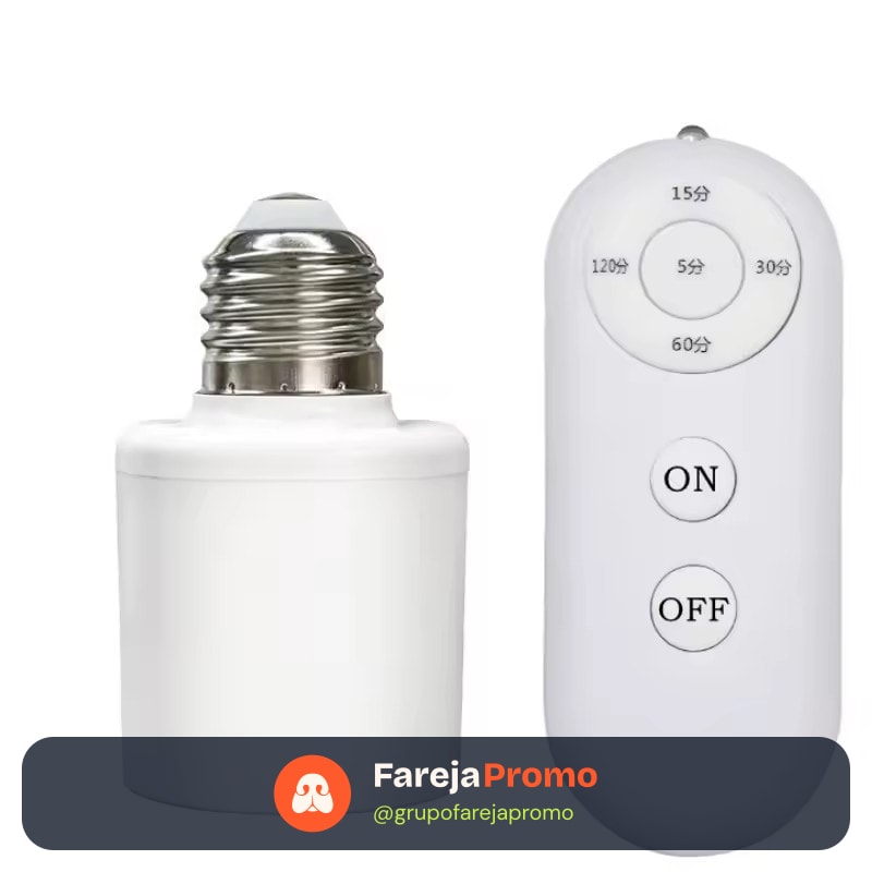 Soquete de lâmpada inteligente E27, interruptor sem fio de controle remoto para lâmpada LED, liga/desliga para lustre