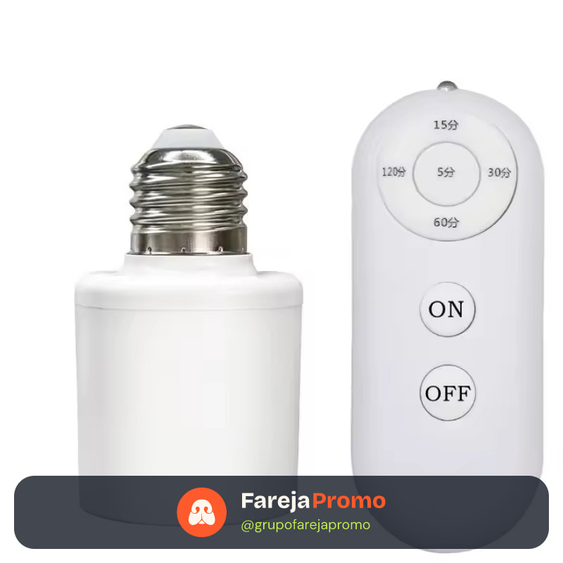 Soquete de lâmpada inteligente E27, interruptor sem fio de controle remoto para lâmpada LED, liga/desliga para lustre