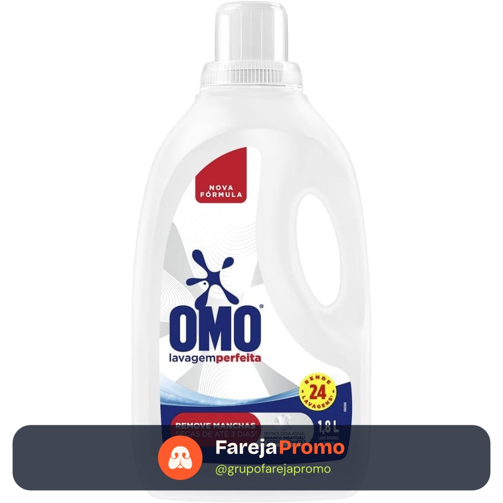 Omo Lava Roupas Líquido 1,8L Lavagem Perfeita