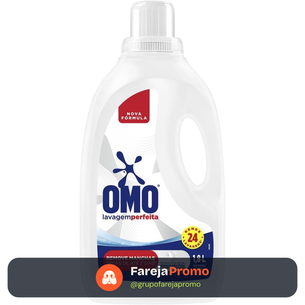 Omo Lava Roupas Líquido 1,8L Lavagem Perfeita
