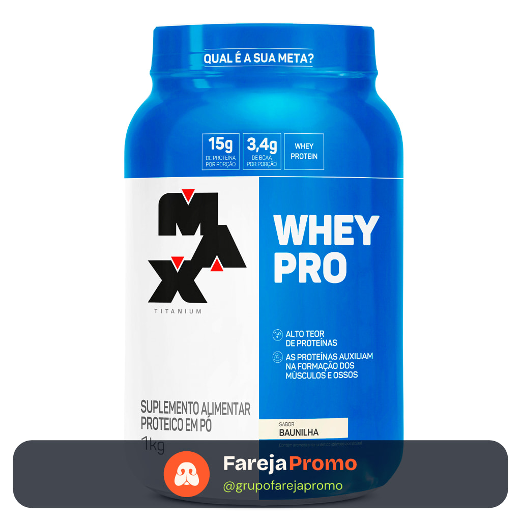 Whey Pro Max Titanium Protein Pro Com Bcaa E Aminoácidos 1kg