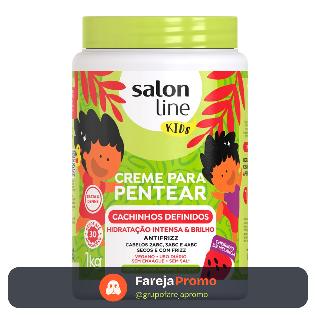 Creme Para Pentear Kids Cachinhos Definidos Salon Line 1kg
