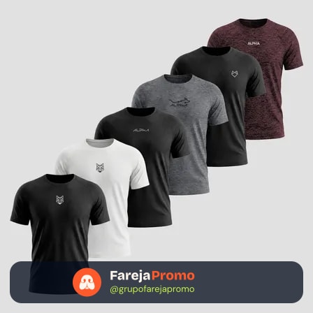 Kit 6 Camisetas Mais Procuradas Alpha