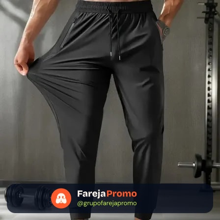Calça Masculina Com Elastano Esportiva Fitness Slim Fit