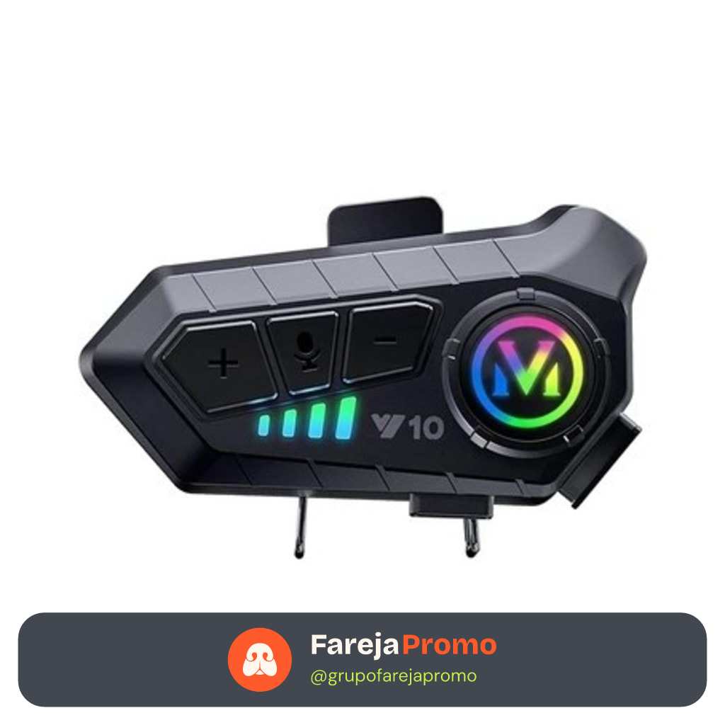 Fone De Ouvido Y10 Para Capacete Bluetooth Headset Rgb Sem Fio - UTILAR