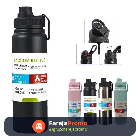 800mlgarrafa Térmica Água Squeeze Inox Academiaquente E Frio