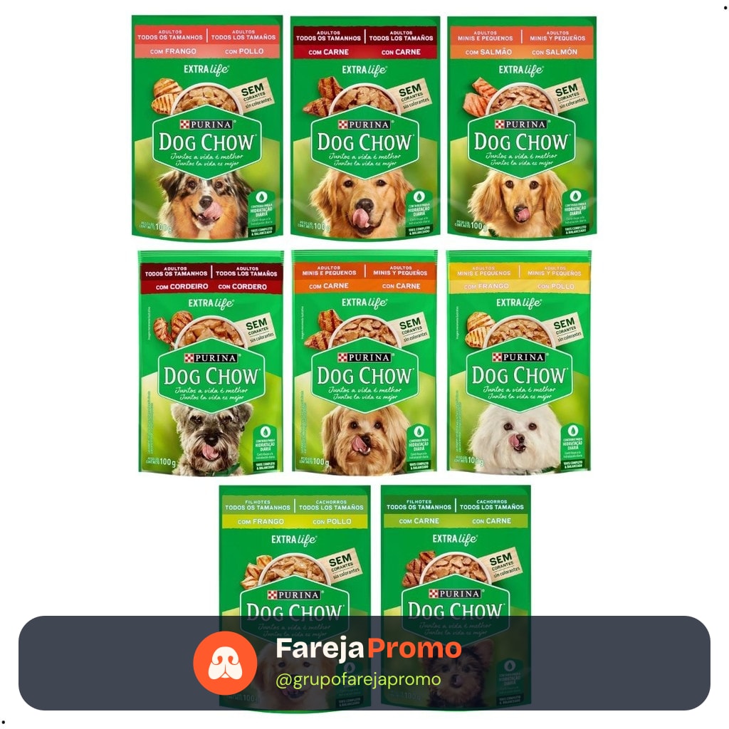 Kit 15 Sachês Dog Chow Ração Úmida Cachorro Sachê para Cachorro Sachê Dog Chow Caixa Sache Cachorro